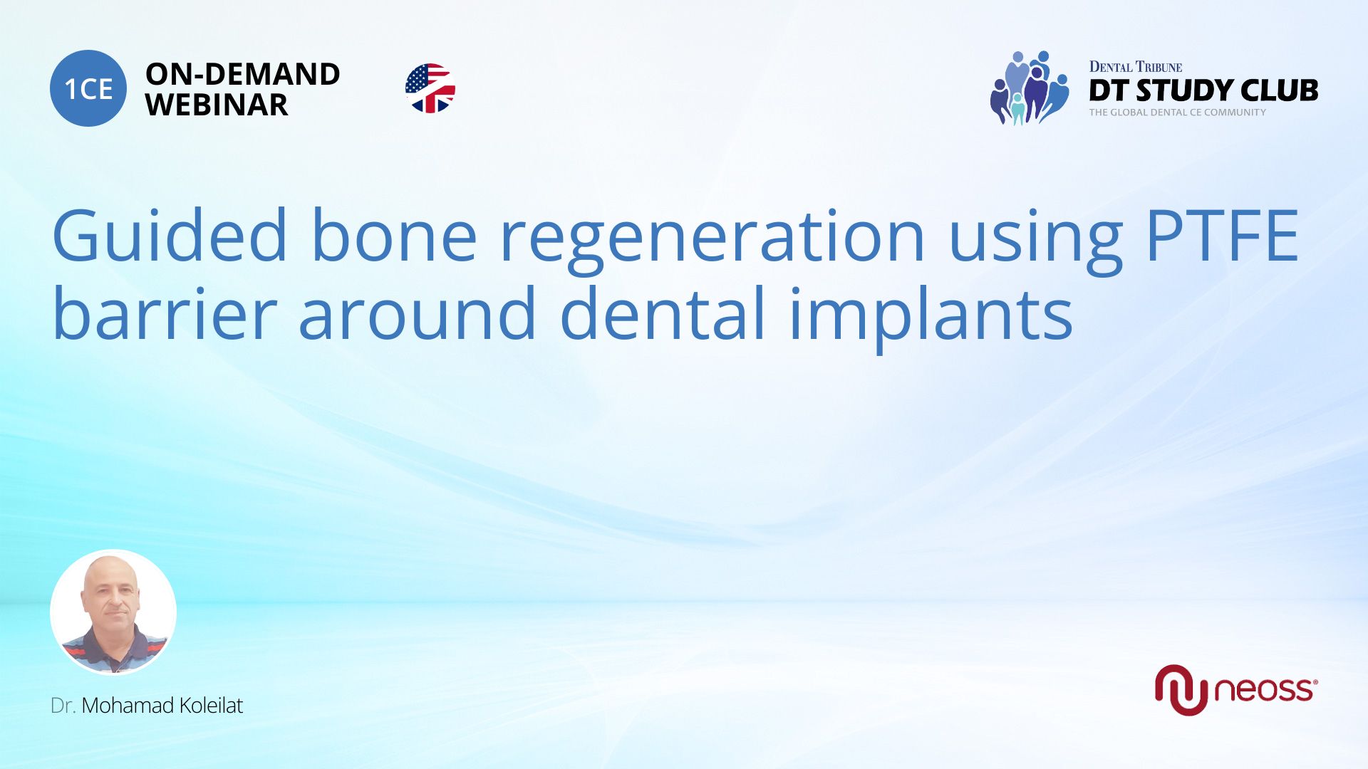 Guided bone regeneration using PTFE barrier around dental im